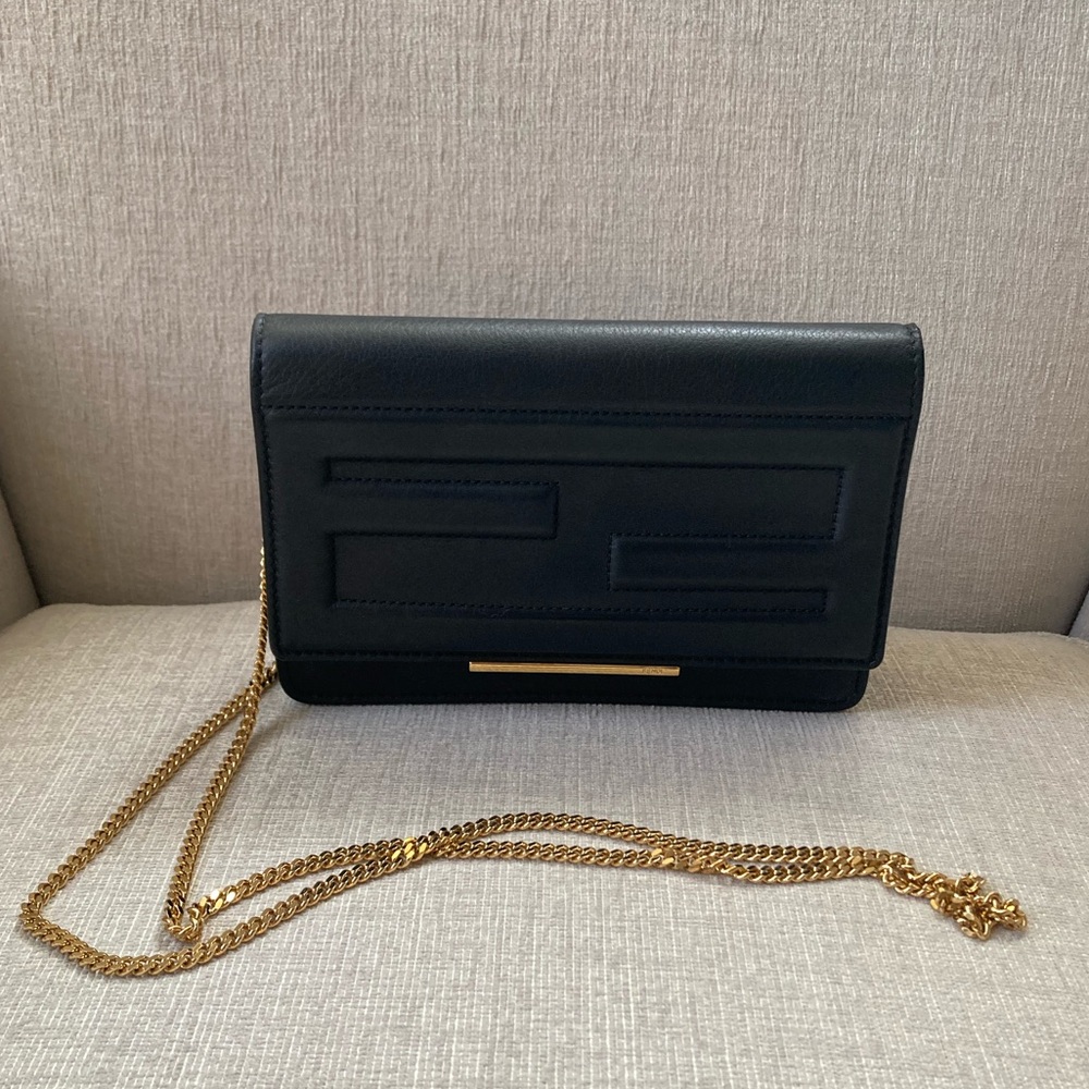 Fendi Vitello Flamingo Tube Wallet on Chain